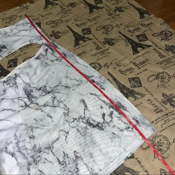 Fashion Nova NWT! Rare Marble Mesh Mini White/Black Dress Size M - Picture 9 of 10